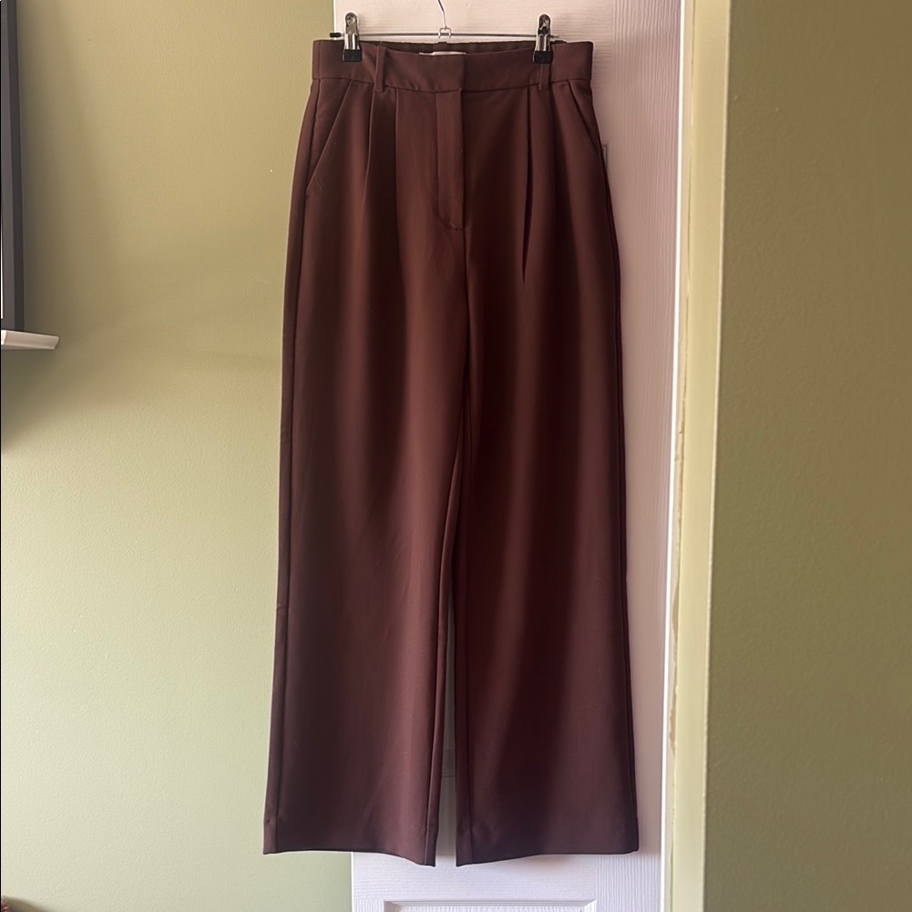 Abercrombie High-Rise Wide-Leg Women's Pants In Brown